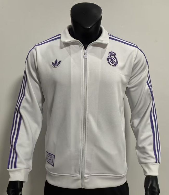Retro Model 2025 Real Madrid White Soccer Jacket