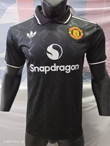 Fan Version 2025-2026 Manchester United Black Soccer Polo
