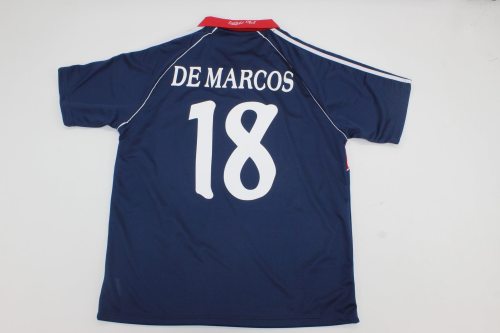 Retro Jersey 1999-2000 Athletic Bilbao DEMARCOS 18 Away Dark Blue Vintage Soccer Jersey Football Shirt