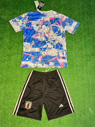 Youth Uniform Kids Kit 2025 Japan Blue COMIC Soccer Jersey Shorts Child Football Set