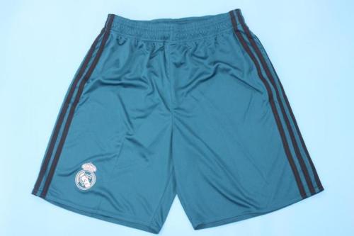 Retro Shorts 2017-2018 Real Madrid Third Away Blue Soccer Shorts Football Shorts