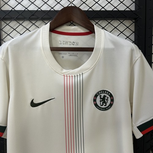 without Sponor Logo Fan Version 2025-2026 Chelsea Away White Soccer Jersey Football Shirt