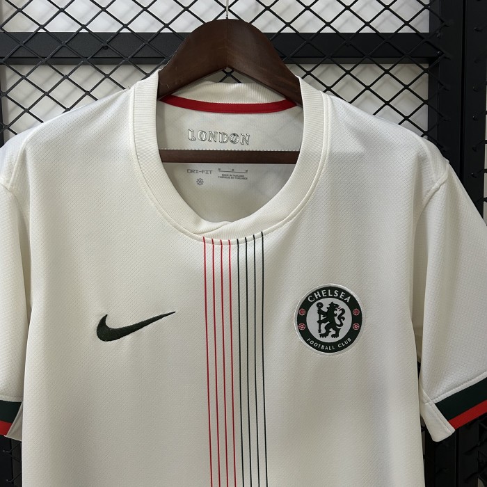 without Sponor Logo Fan Version 2025-2026 Chelsea Away White Soccer Jersey Football Shirt