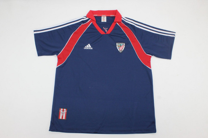Retro Jersey 1999-2000 Athletic Bilbao DEMARCOS 18 Away Dark Blue Vintage Soccer Jersey Football Shirt