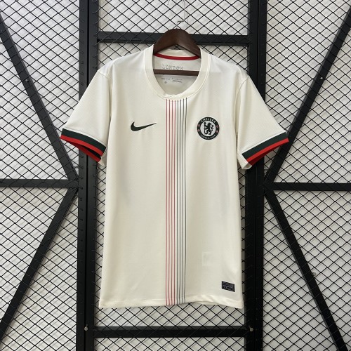 without Sponor Logo Fan Version 2025-2026 Chelsea Away White Soccer Jersey Football Shirt