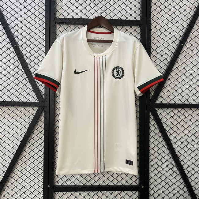 without Sponor Logo Fan Version 2025-2026 Chelsea Away White Soccer Jersey Football Shirt