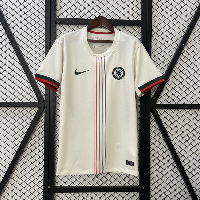 without Sponor Logo Fan Version 2025-2026 Chelsea Away White Soccer Jersey Football Shirt