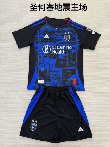 Adult Uniform 2025-2026 San Jose Earthquakes Home Blue Soccer Jersey Shorts Football Kit