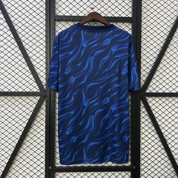 Fan Version Real Madrid 2025-2026 Blue Soccer Training Jersey Real Football Shirt