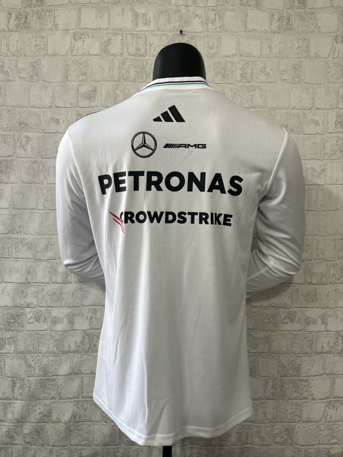 Long Sleeve 2025 Mecerdes White Shirt Racing T-shirt