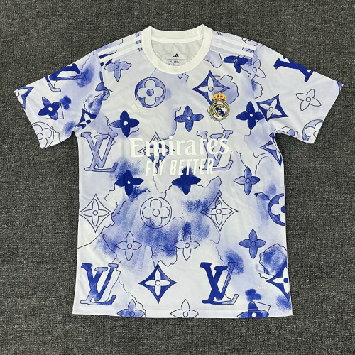 Fans Version 2025-2026 Real Madrid White/Purple LV Edition Soccer Jersey Real Football Shirt