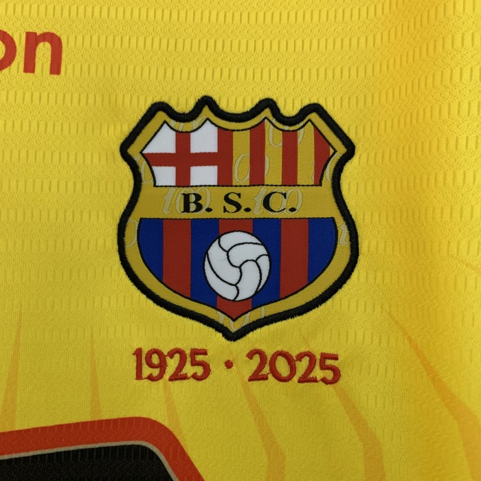 Barca Camisetas de Futbol Fans Version 1925-2025 Barcelona 100th Anniversary Yellow Soccer Jersey