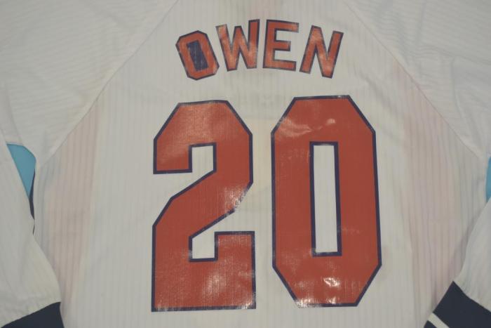 with Front Lettering Retro Jersey 1998 England OWEN 10 Home White Long Sleeves Soccer Jersey