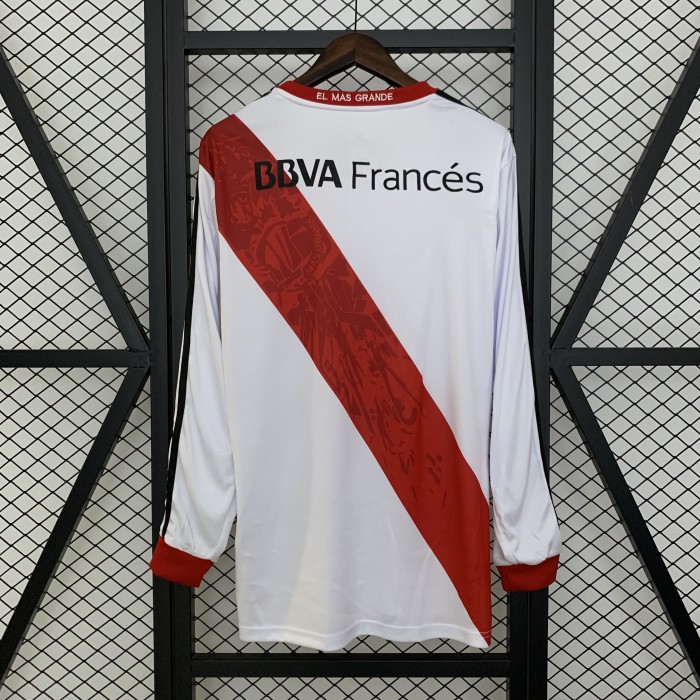Long Sleeve Retro Jersey 2013-2014 River Plate Home Soccer Jersey LS Vintage Football Shirt