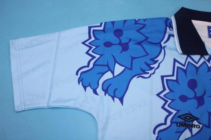 Retro Jersey 1992 England Away Blue Soocer Jersey Vintage Football Shirt