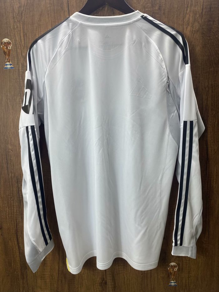 with HP Long Sleeve Fan Version 2025-2026 Real Madrid Home Soccer Jersey Real Football Shirt