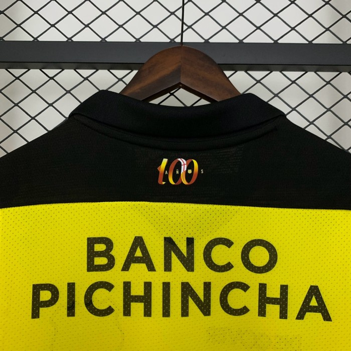 Barca Camisetas de Futbol Fans Version 1925-2025 Barcelona 100th Anniversary Yellow Soccer Jersey