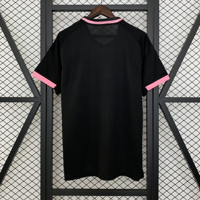 Fans Version 2025-2026 Real Madrid Black/Pink Flower Soccer Jersey Real Football Shirt