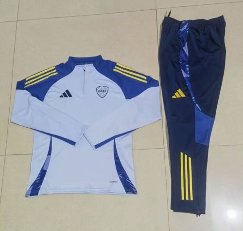 2025-2026 Boca Juniors Grey Soccer Training Sweater and Pants Football Kit