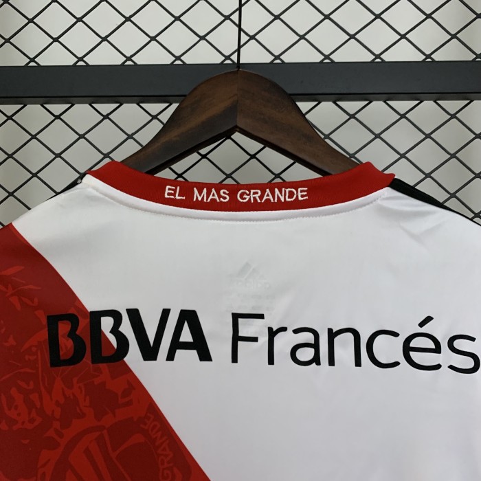 Long Sleeve Retro Jersey 2013-2014 River Plate Home Soccer Jersey LS Vintage Football Shirt