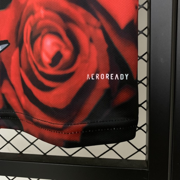 Fans Version 2025-2026 Real Madrid Black/Red Flower Soccer Jersey Real Football Shirt