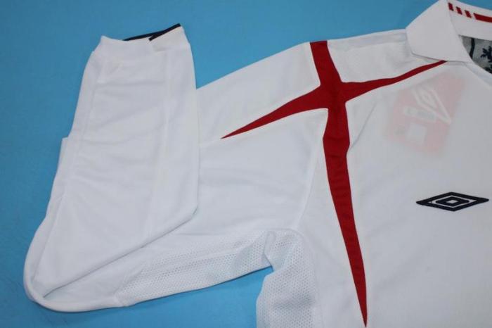 with Euro Patch Retro Jersey Long Sleeve 2006 England Home Soccer Jersey