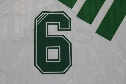 Retro Jersey 1992-1994 Ireland 6 Away White Soccer Jersey Vintage Football Shirt
