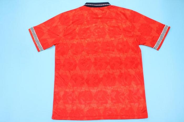 With Front Lettering Retro Jersey 1990 England Away Red Soocer Jersey Vintage Football Shirt