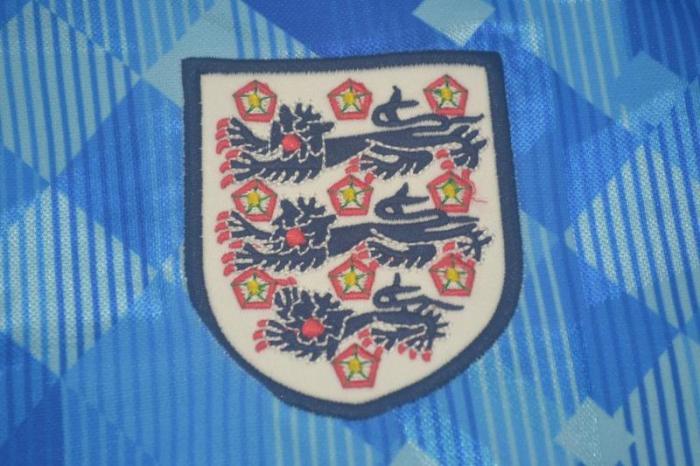 Retro Jersey 1990 England GASCOIGNE 19 Third Away Blue Soccer Jersey Vintage Football Shirt