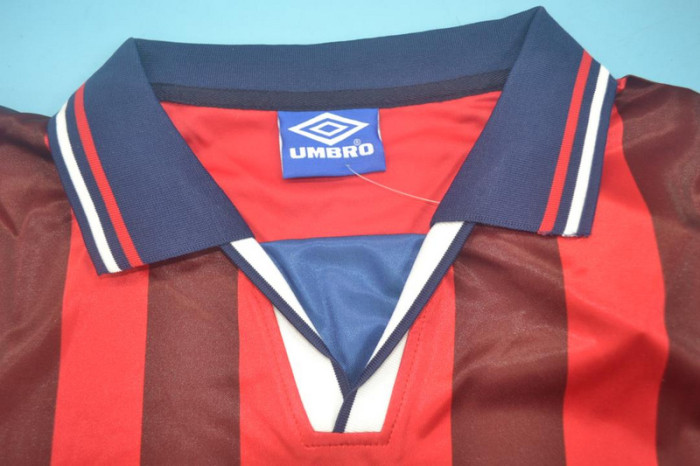 with Front Lettering Retro Jersey 1998 England Away Red Vintage Soccer Jersey