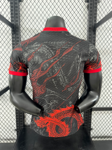 Player Version 2025-2026 Real Madrid Black/Red Dragon Soccer Jersey Real Football Shirt