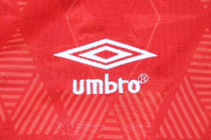With Front Lettering Retro Jersey 1990 England Away Red Soocer Jersey Vintage Football Shirt
