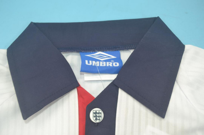 with Front Lettering Retro Jersey England 1998 Home White Soccer Jersey Vintage Football Shirt