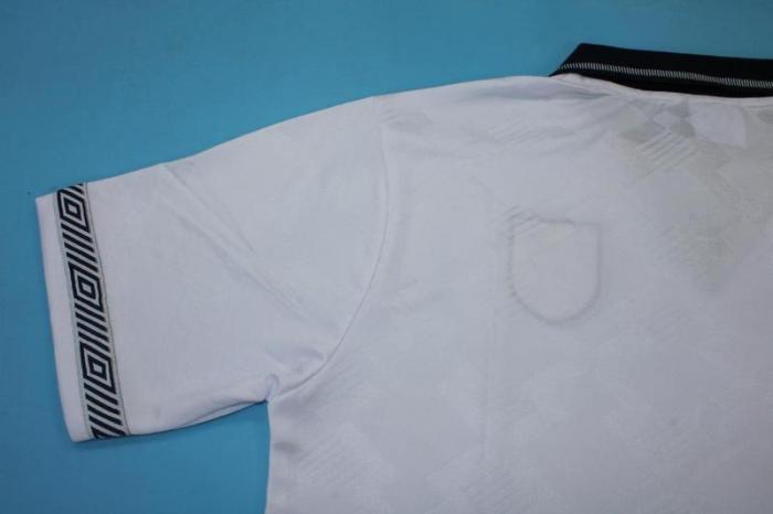with Front Lettering Retro Jersey 1990 England Home White Soccer Jersey Vintage Football Shirt