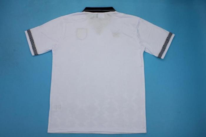with Front Lettering Retro Jersey 1990 England Home White Soccer Jersey Vintage Football Shirt