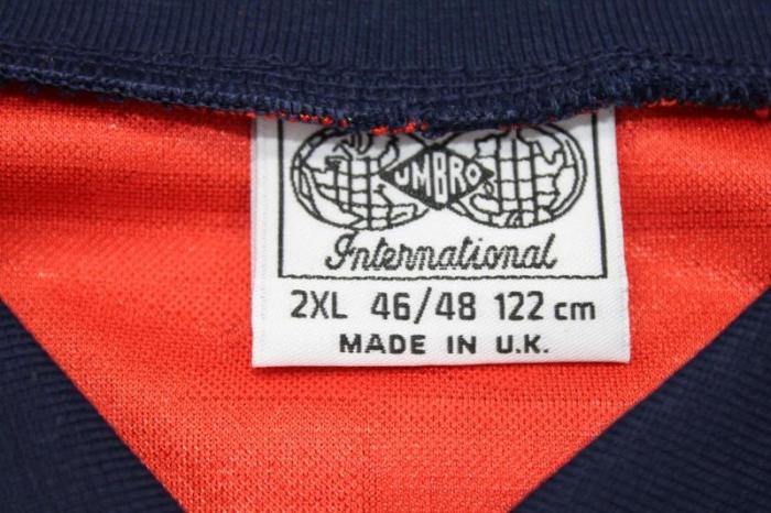 With Front Lettering Retro Jersey 1990 England Away Red Soocer Jersey Vintage Football Shirt