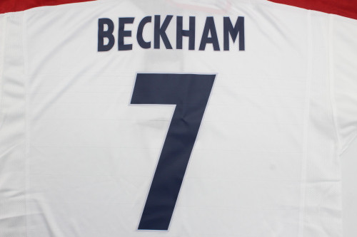Retro Jersey 2004 England BECKHAM 7 Home Soccer Jersey Vintage Football Shirt