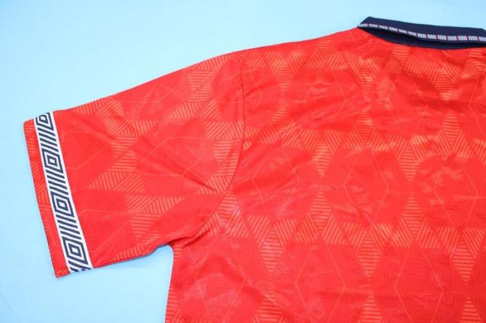 With Front Lettering Retro Jersey 1990 England Away Red Soocer Jersey Vintage Football Shirt