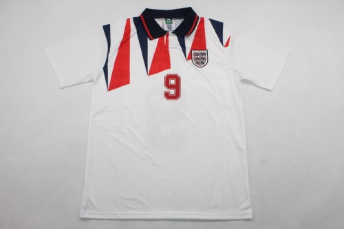 Retro Jersey 1992 England 9 Home Soocer Jersey Vintage Football Shirt