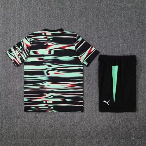 Adult Uniform 2025 Portugal Black/Green Soccer Training Shirt and Shorts Football Set