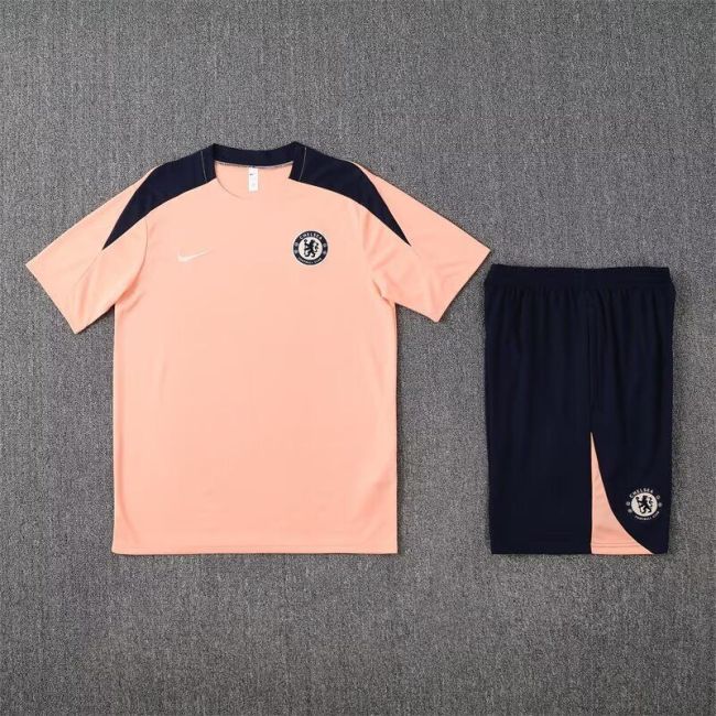 Adult Uniform 2025-2026 Chelsea Pink Soccer Training Shirt and Shorts Football Set