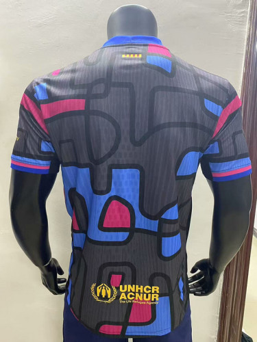 Barca Camisetas de Futbol Player Version 2025-2026 Barcelona Grey/Blue/Red Special Edition Soccer Jersey