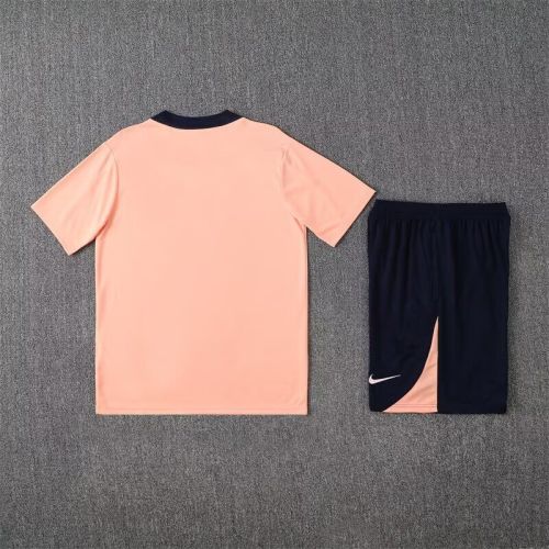 Adult Uniform 2025-2026 Chelsea Pink Soccer Training Shirt and Shorts Football Set