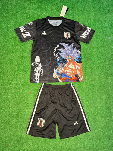 Youth Uniform Kids Kit 2025 Japan Black COMIC Soccer Jersey Shorts Child Football Set