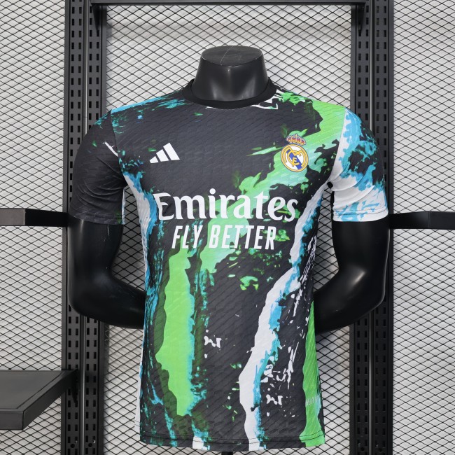 Player Version 2025-2026 Real Madrid Black/Green Special Edition Soccer Jersey Real Football Shirt