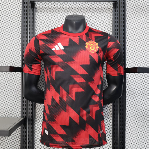 Player Version 2025-2026 Manchester United Red/Black Soccer Training Jersey Man United Football Shirt