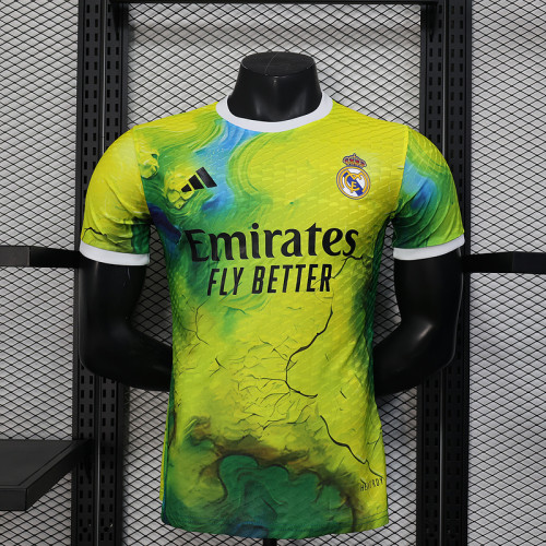 Player Version 2025-2026 Real Madrid Yellow/Green Special Edition Soccer Jersey Real Football Shirt