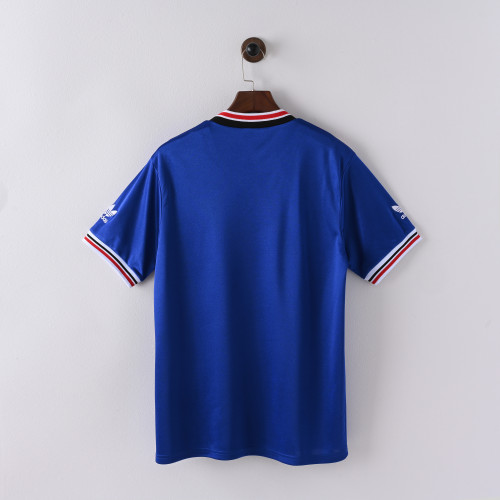 Retro Jersey 1984 Manchester United Third Away Blue Soccer Jersey Vintage Man U Football Shirt
