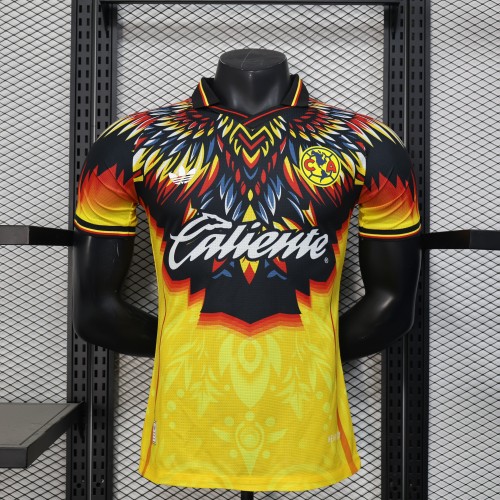 Player Version 2025-2026 Club America Aguilas Yellow Special Edition Soccer Jersey Football Shirt