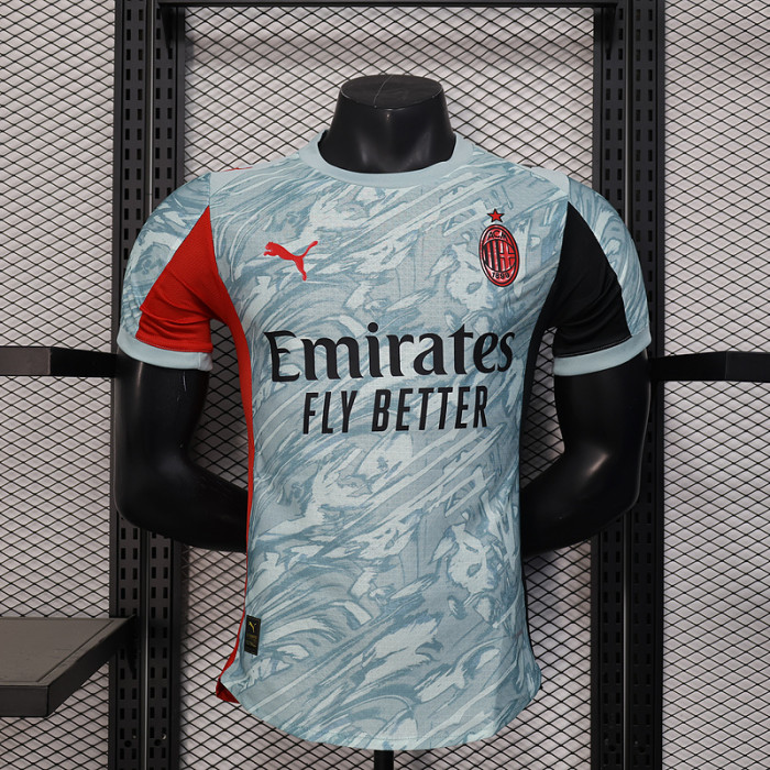 Player Version 2025-2026 AC Milan Away Green Soccer Jersey AC Football Shirt